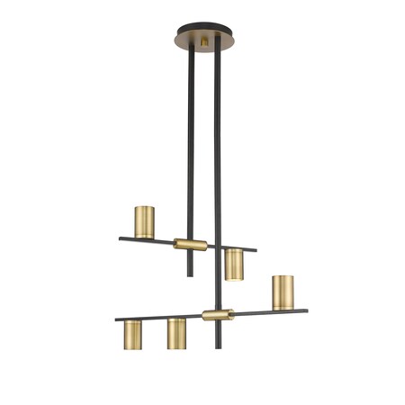 Z-Lite Calumet 5 Light Chandelier, Matte Black & Olde Brass 814-5MB-OBR